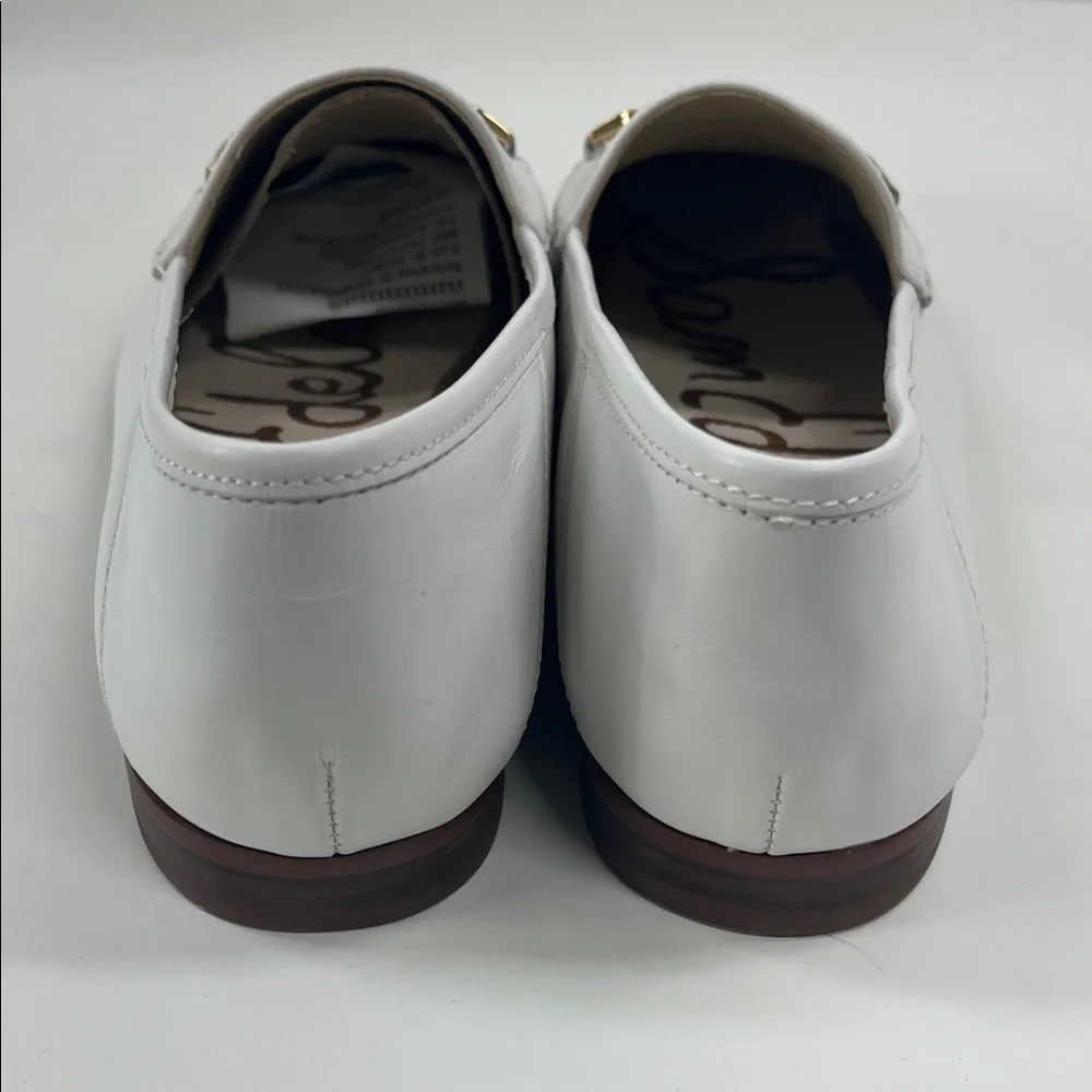Sam Edelman White Leather Horsebit Loafers